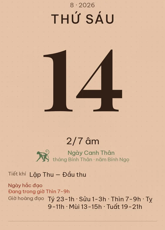 Tờ lịch với giao diện Đất hẻm