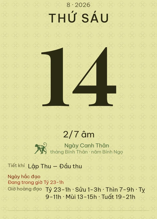 Tờ lịch với giao diện Sả chanh