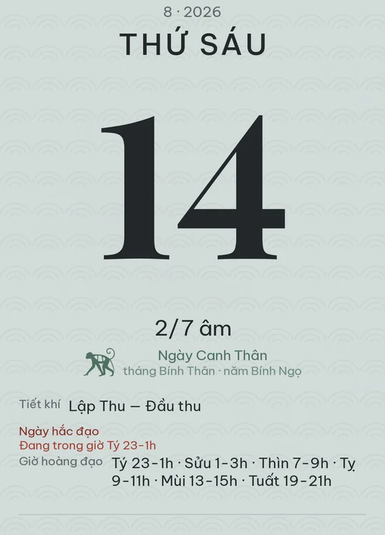 Tờ lịch với giao diện Sương mù