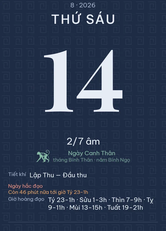 Tờ lịch với giao diện Xanh thẳm